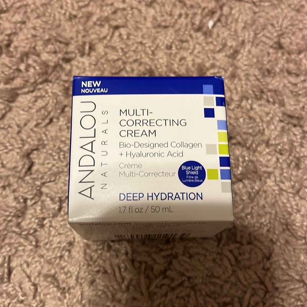 Brand New Andalou Naturals Multi Correcting Cream Collagen Hydration 1.7 oz